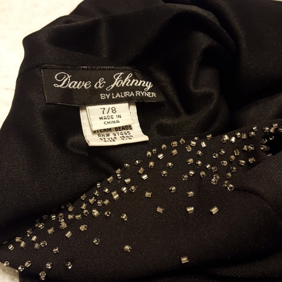 Black ball gown, beading trim, custom train - Picture 6 of 6